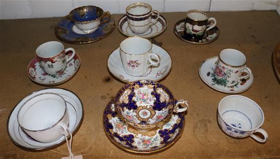 Quantity of 19thC cups & saucers(-)